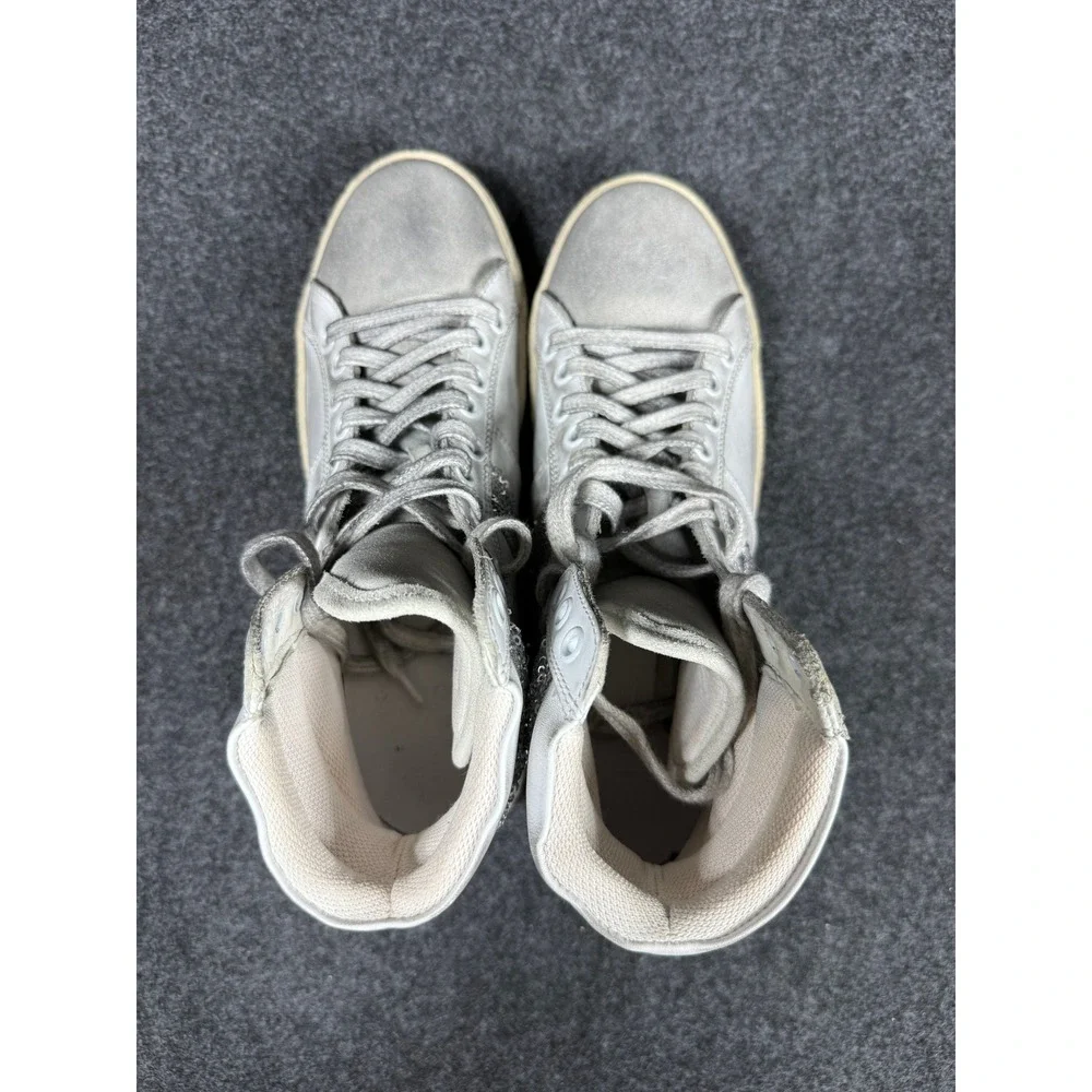 IRO Caleen Sequin High Top Sneakers Womens Size 38 Gray Leather‎ Suede Glitter